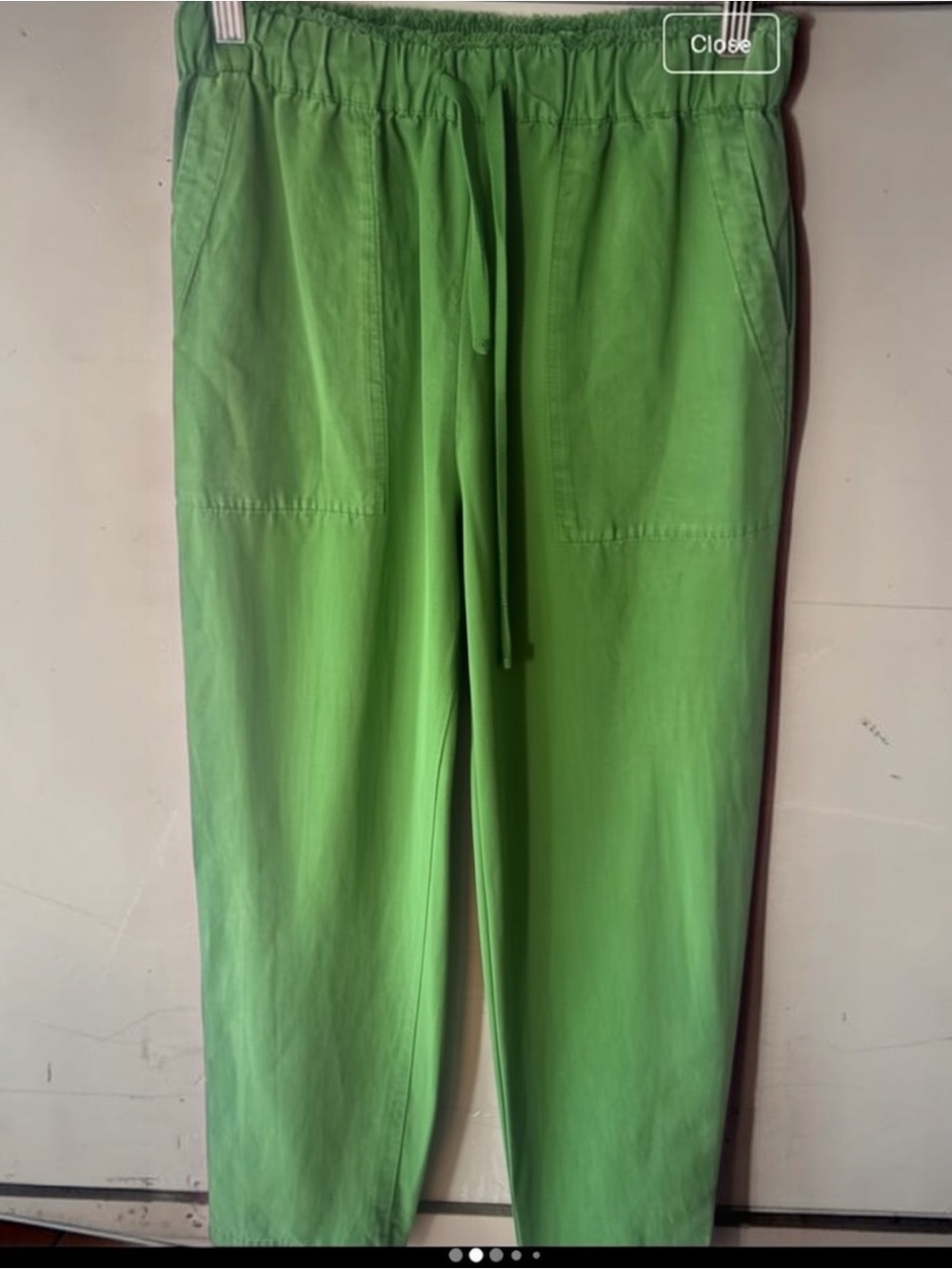 Zara Green Drawstring Cropped Pants